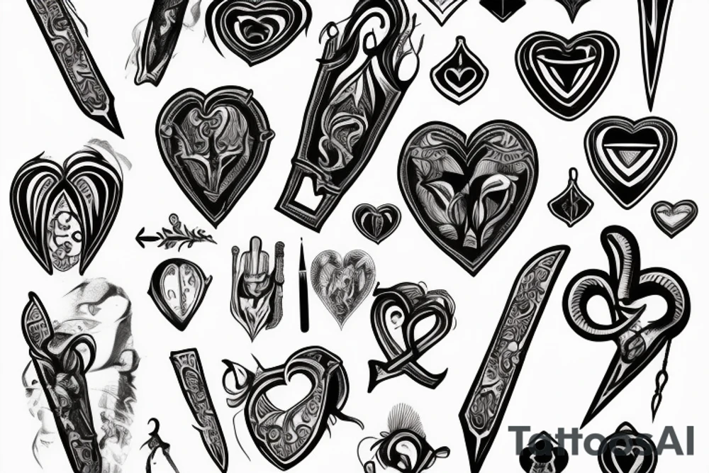 Dagger going through a heart tattoo idea