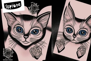 siamese cat with a supreme hoodie tattoo idea