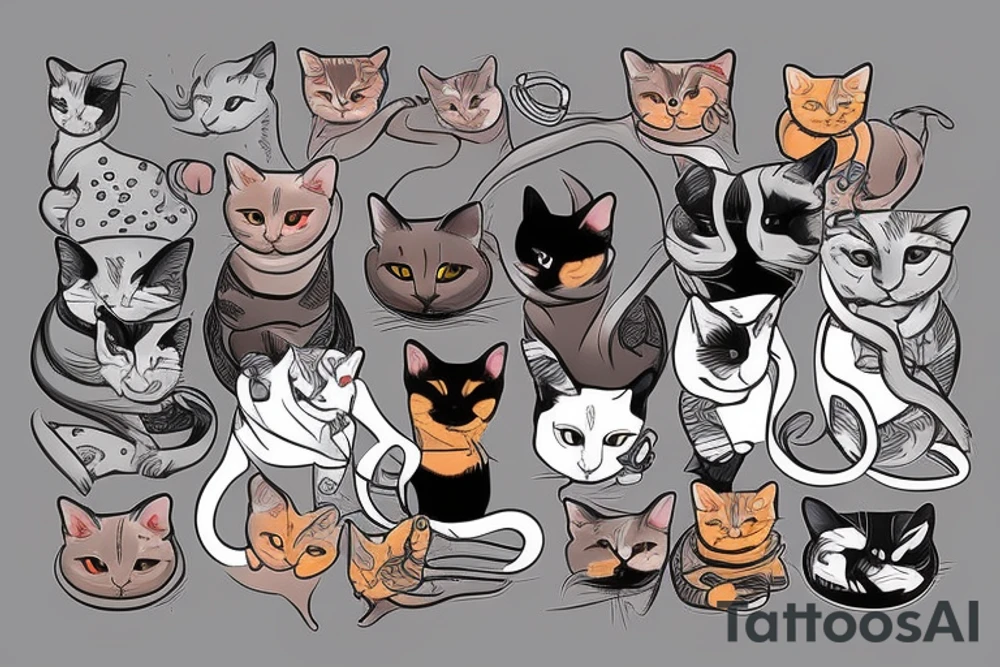 siamese cat with a supreme hoodie tattoo idea