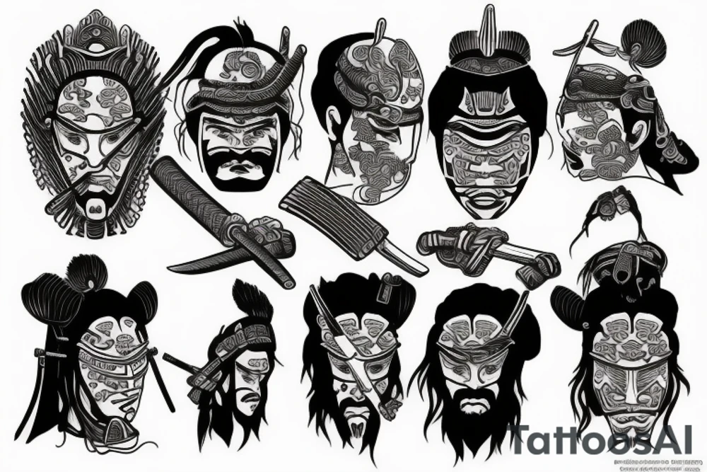 Philosopher and samurai tattoo idea