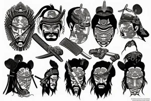 Philosopher and samurai tattoo idea