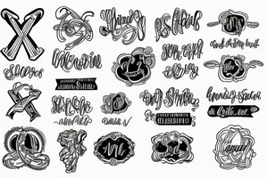 3 names holded by a paperclip tattoo idea