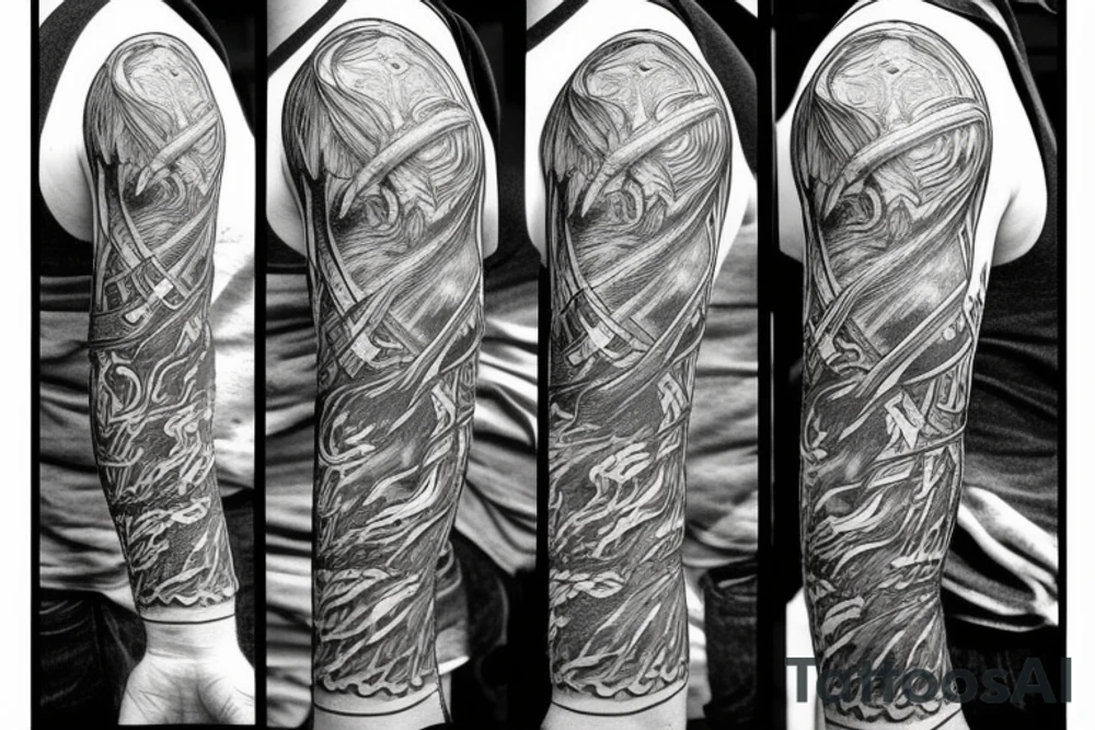 Norse odin with 2 ravens tattoo idea