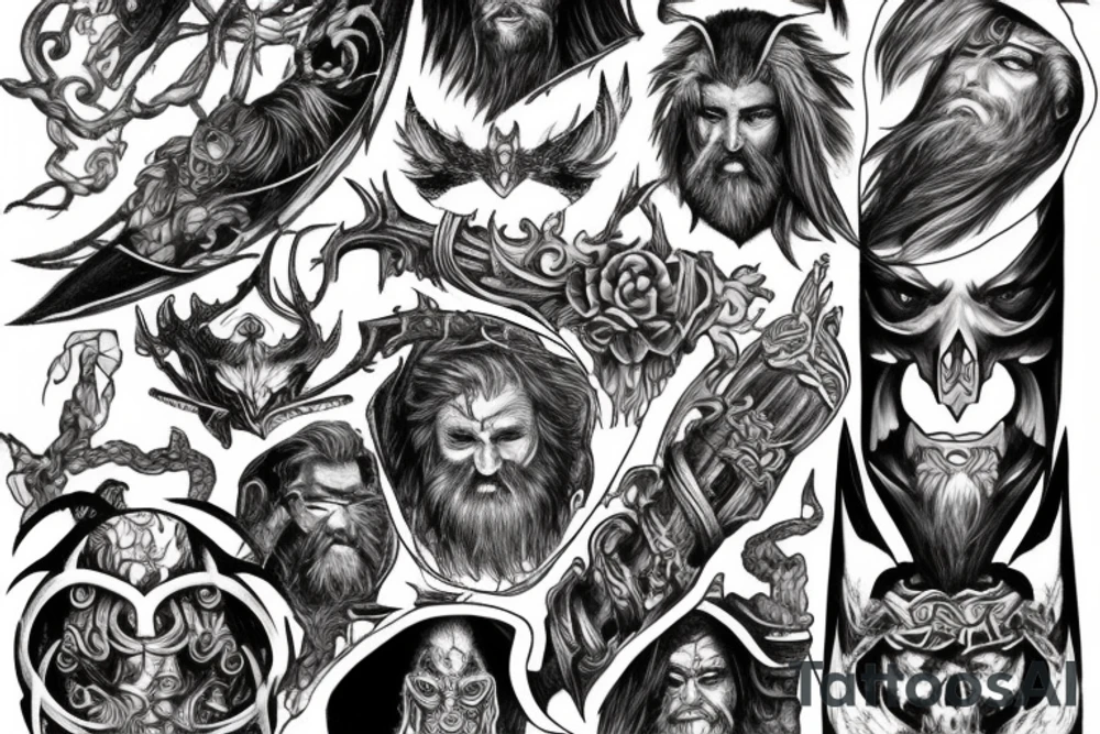 Odin with helheim tattoo idea