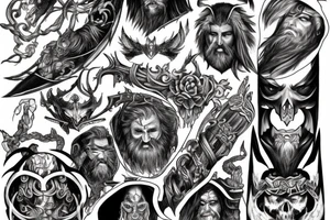 Odin with helheim tattoo idea