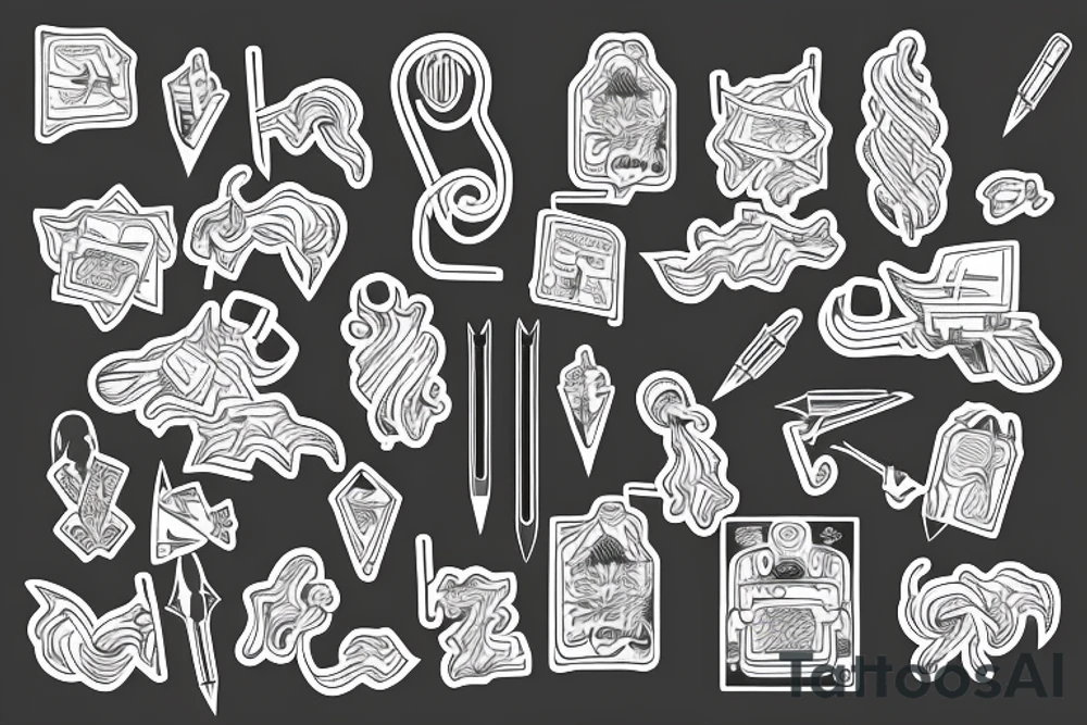 Ñames holded by a paperclip tattoo idea