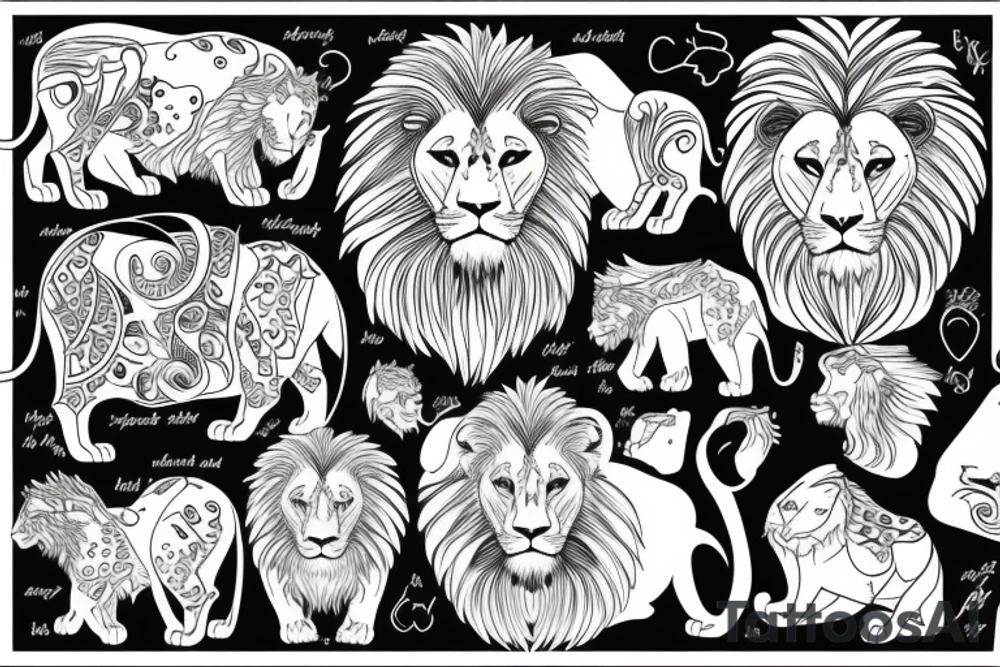 lion in wild tattoo idea