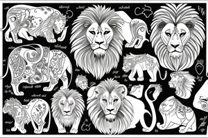 lion in wild tattoo idea