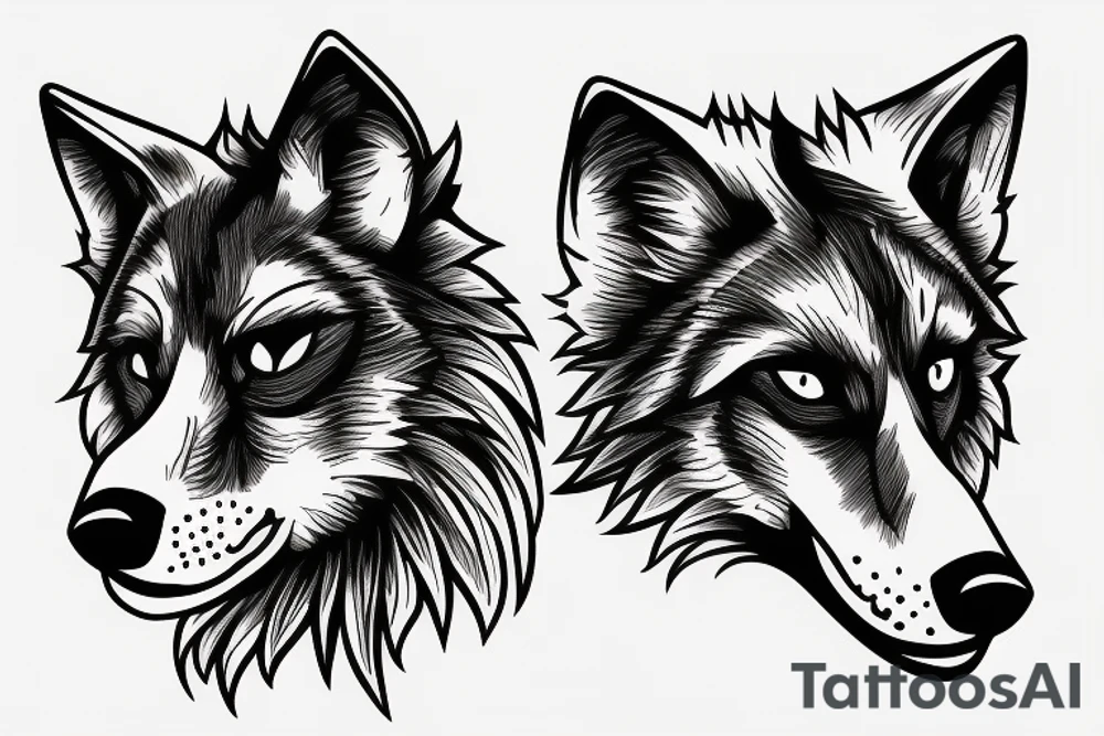 wolf tattoo idea
