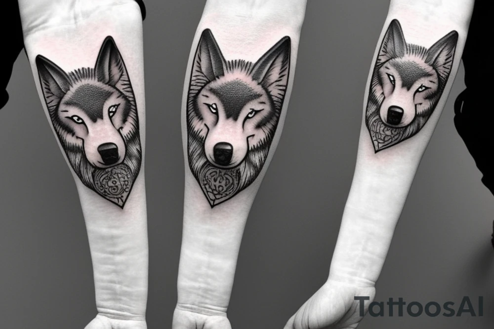 wolf theme based half sleeved tattoo tattoo idea