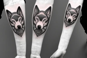 wolf theme based half sleeved tattoo tattoo idea