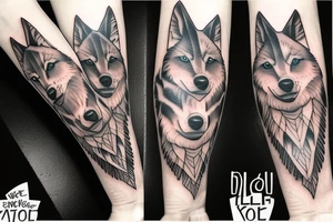 wolf theme based half sleeved tattoo tattoo idea