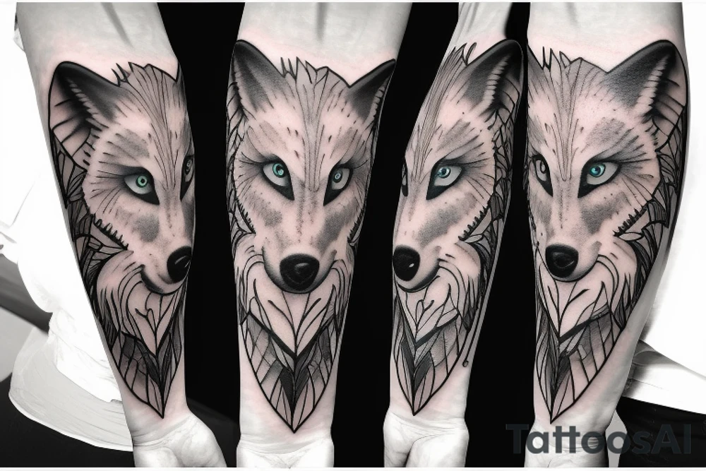 wolf theme based half sleeved tattoo tattoo idea