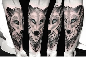 wolf theme based half sleeved tattoo tattoo idea