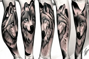 wolf theme based half sleeved tattoo tattoo idea