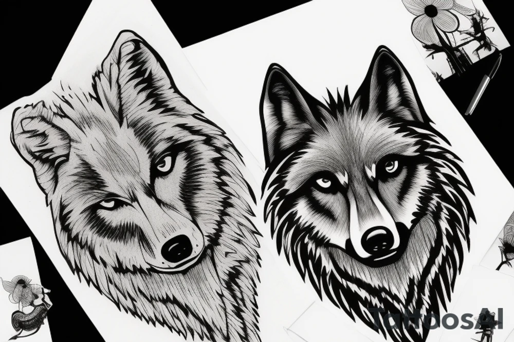 wolf tattoo idea