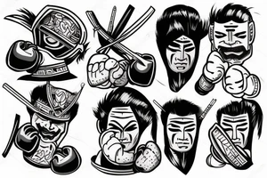 Samurai boxing tattoo idea