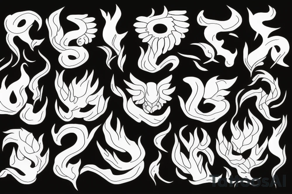Aries sign with fire tattoo idea