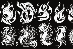Aries sign with fire tattoo idea
