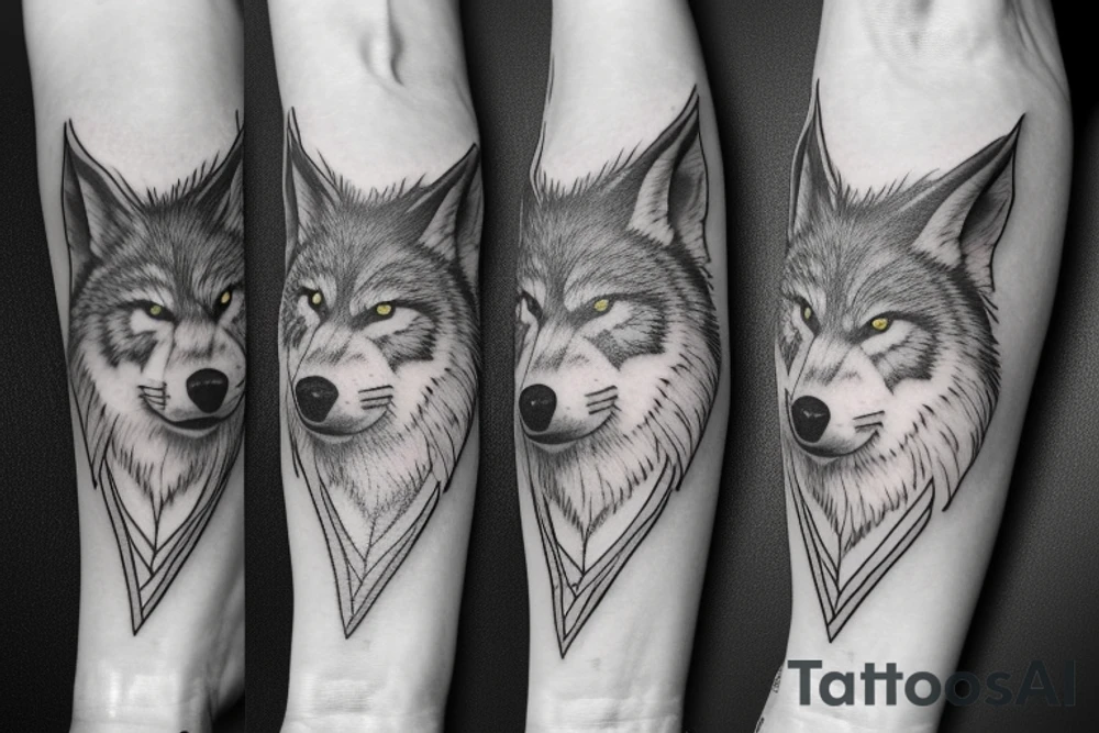 Dacian wolf around a dagger tattoo idea