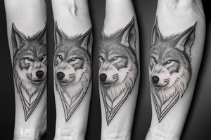 Dacian wolf around a dagger tattoo idea