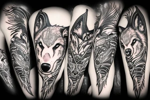 Dacian wolf around a dagger tattoo idea