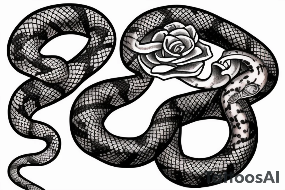snake on rose tattoo idea