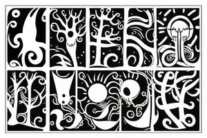 sea above the sun with trees tattoo idea