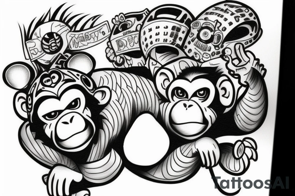 monkey bomb tattoo idea