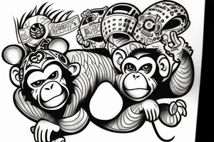 monkey bomb tattoo idea