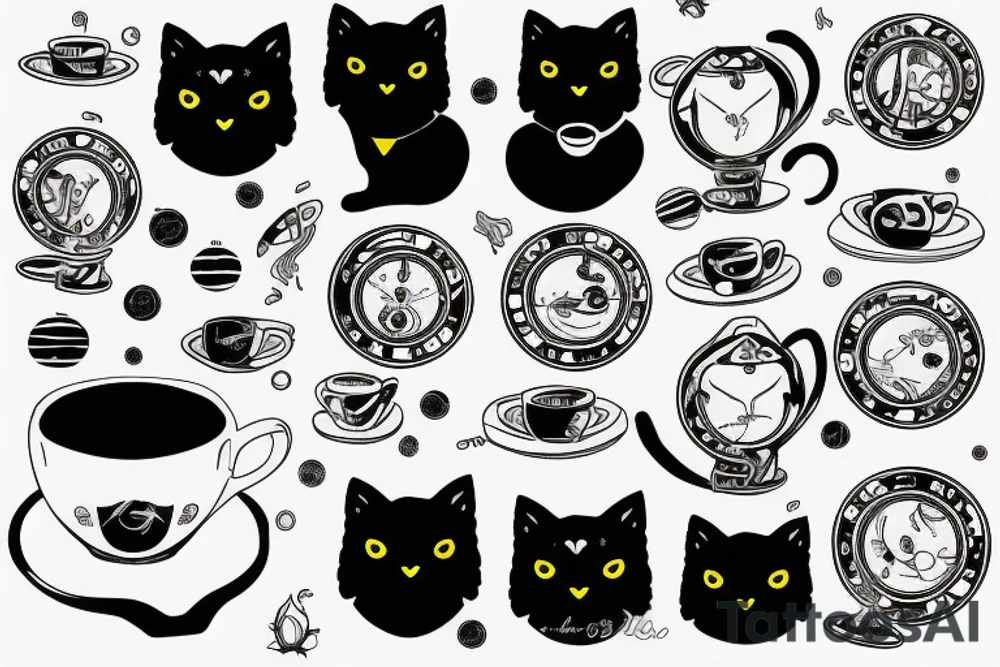 Black cat space tea books binary code tattoo idea Black cat space tea books binary code tattoo idea