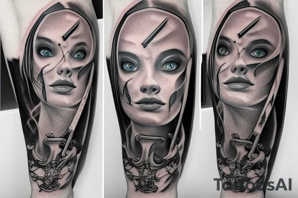 eyes and sword tattoo idea