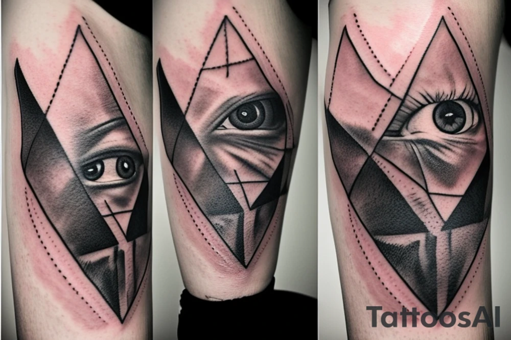 eye in a triangle 
and sword tattoo idea