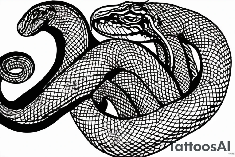 writhing snake on the hand with small details around it tattoo idea