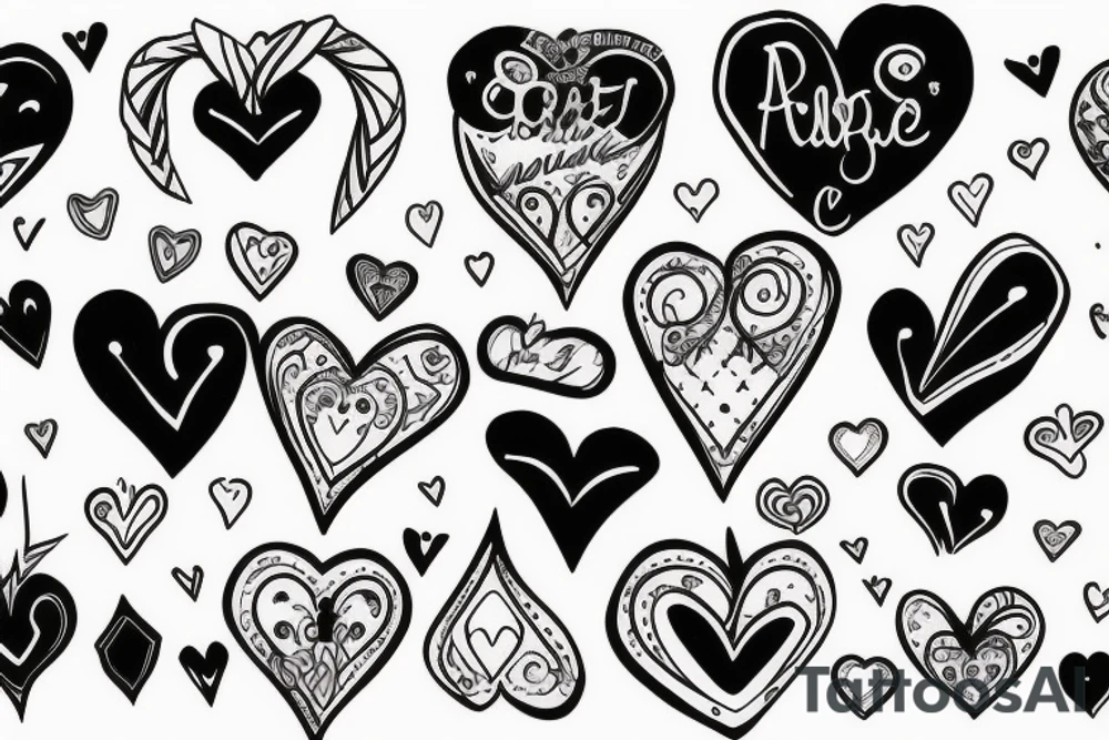 Hearts for a couples tattoo tattoo idea