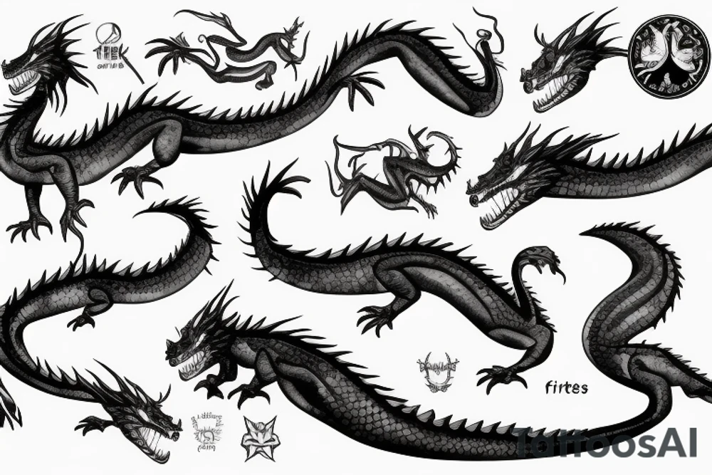 Fitness dragon tattoo idea