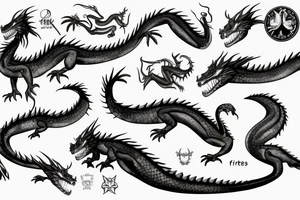 Fitness dragon tattoo idea