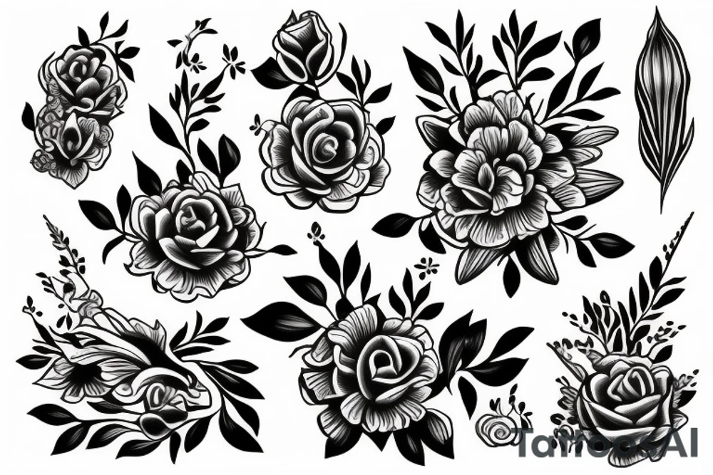 Flower with the name Zion on it tattoo idea