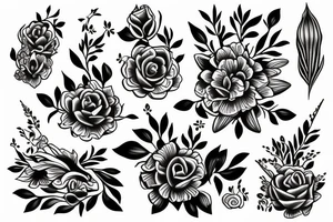 Flower with the name Zion on it tattoo idea
