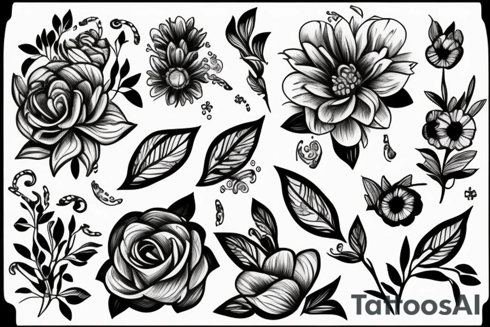 Flower with the name Zion on it tattoo idea
