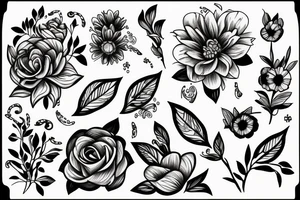 Flower with the name Zion on it tattoo idea