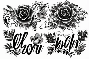 Flower with the name Zion on it tattoo idea