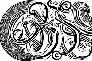Infinity symbol with the name Zion and Brooklyn on either end tattoo idea