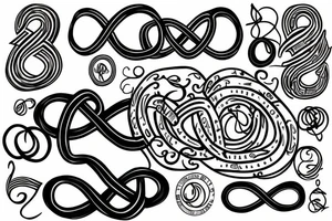Infinity symbol with the name Zion and Brooklyn on either end tattoo idea
