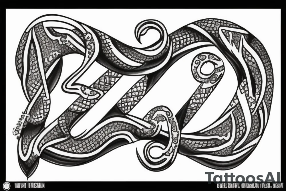 Infinity symbol with the name Zion and Brooklyn on either end tattoo idea