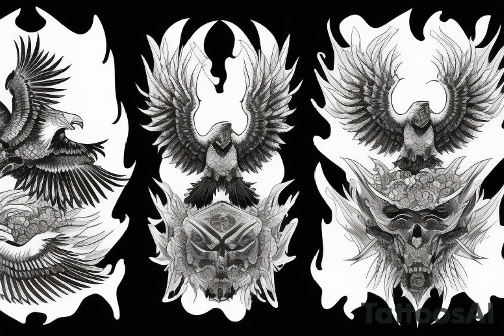a twisted dark soul byzantine eagle tattoo idea