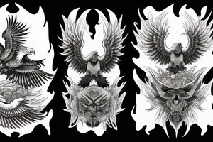 a twisted dark soul byzantine eagle tattoo idea