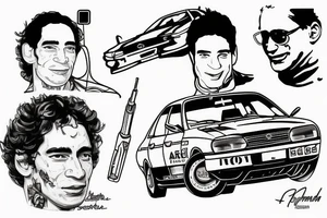 Ayrton senna opel omega A ak47 tattoo idea