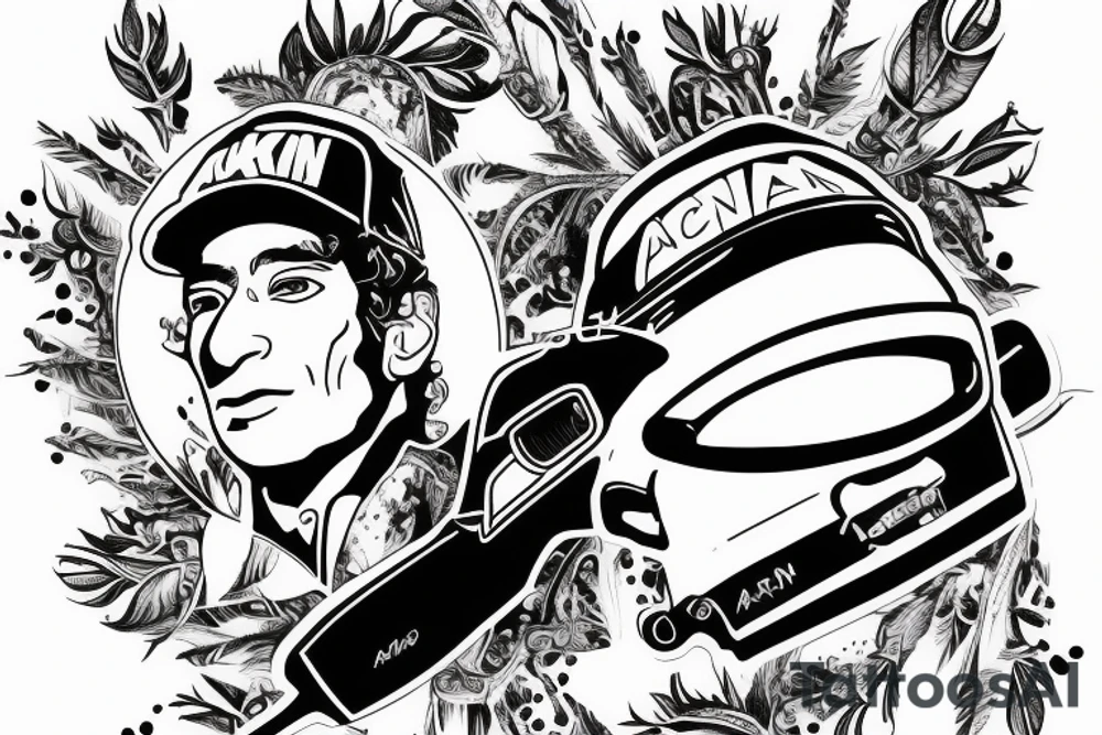 Ayrton senna opel omega A ak47 tattoo idea