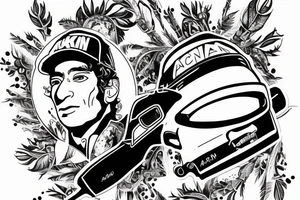 Ayrton senna opel omega A ak47 tattoo idea